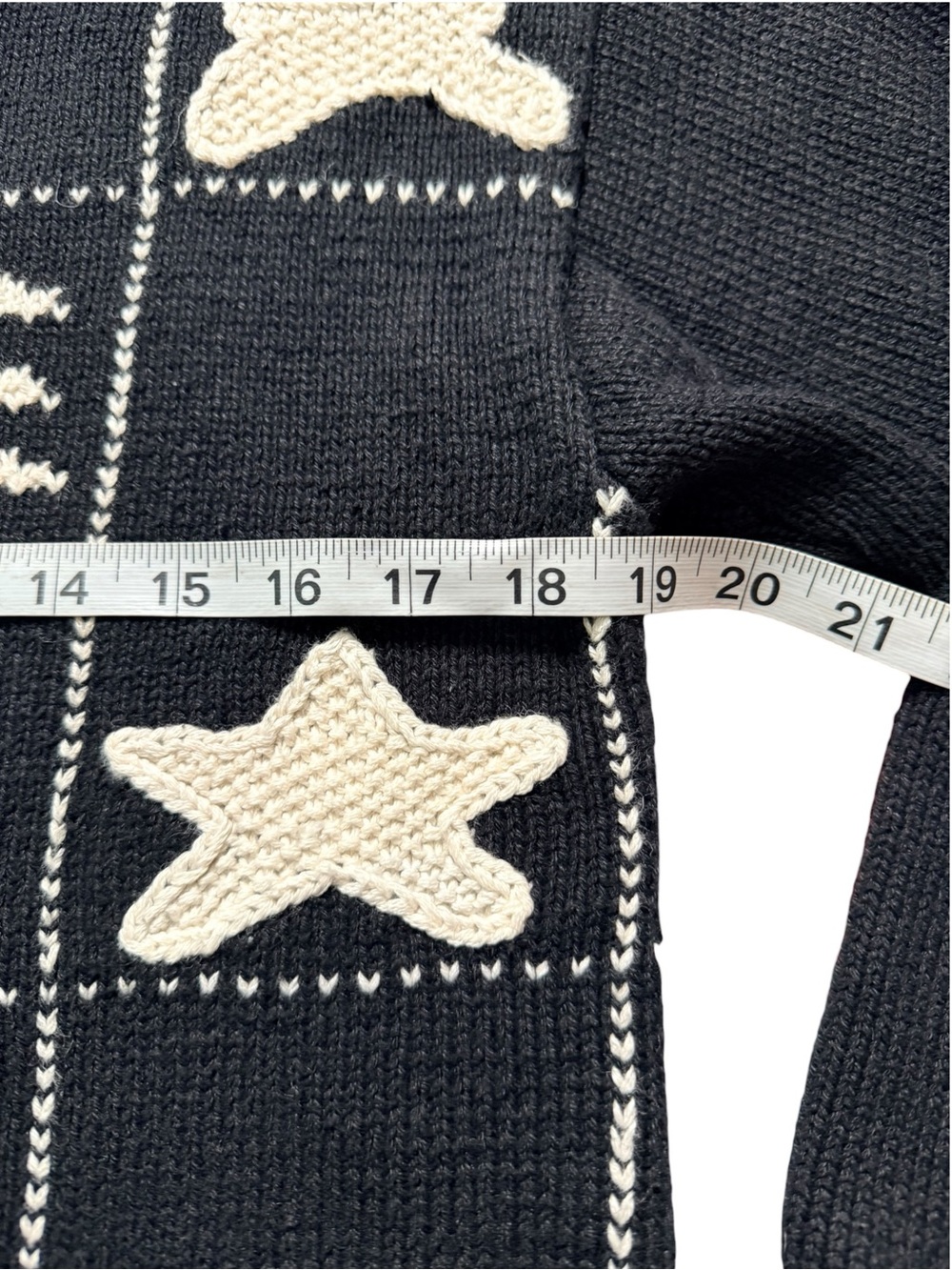 Villager Petite Vintage Christmas Cardigan Reindeer Snowflake Black Cream S - Picture 4 of 10